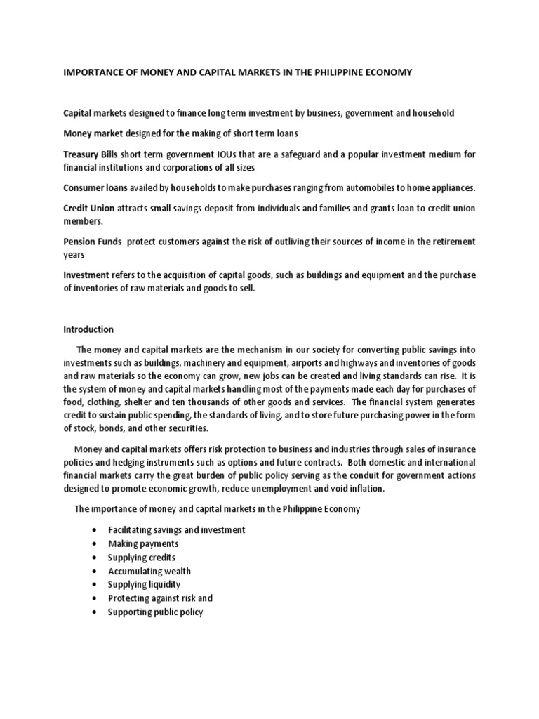 Chapter 7 Importance of Money and Capital Markets | PDF | Securities ...
