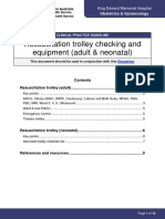 Resuscitation Trolley Checking and Equipment (Adult & Neonatal)