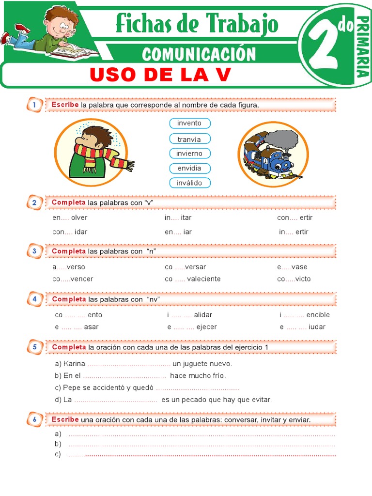 Uso de La V para Segundo Grado de Prmaria | PDF | Heno