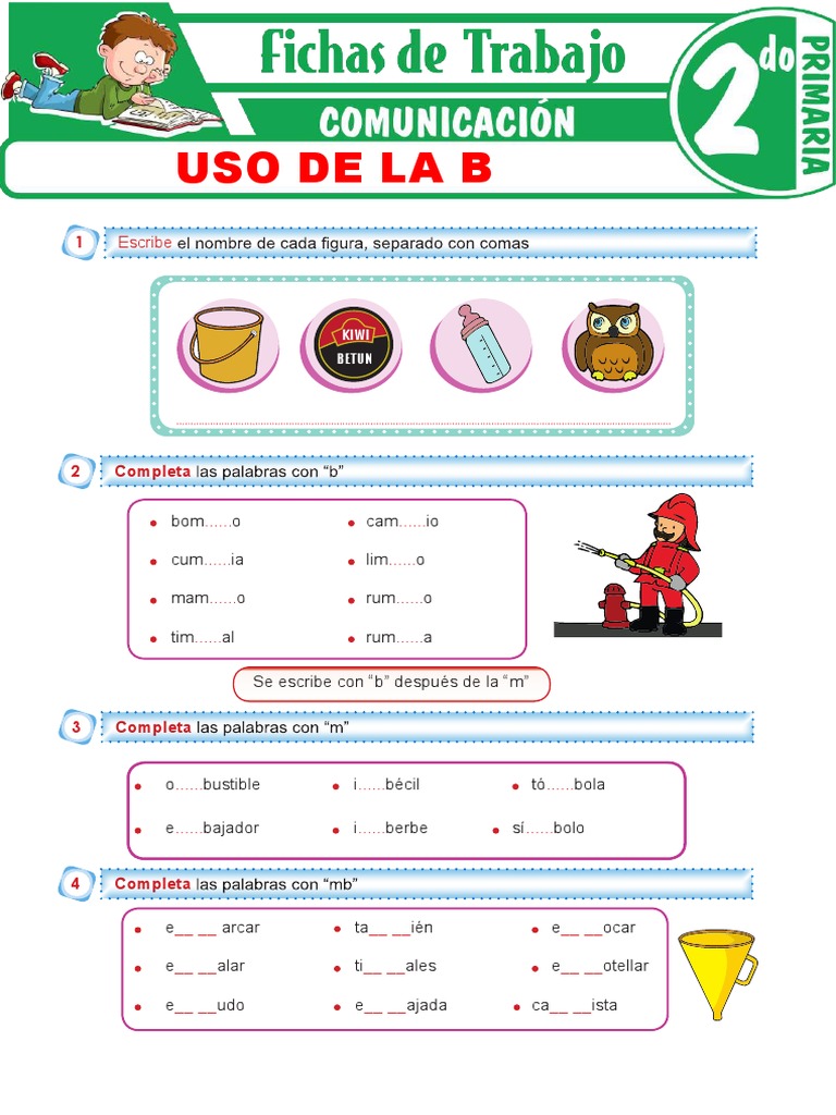 Uso de La B para Segundo Grado de Primaria | PDF