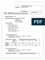 Pre Commissioning Test Report For O/C & E/F Relay: Equipment Used Make