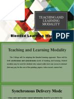 Teaching and Learning Modality