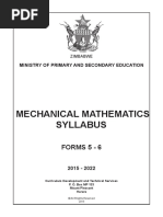 Mechanical Mathematics Syllabus: Forms 5 - 6