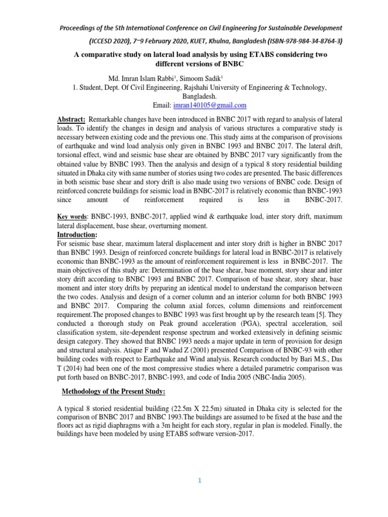 A Comparative Study On Lateral Load Analysis by Using ETABS Considering ...