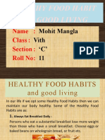Healthy Food Habit and Good Living