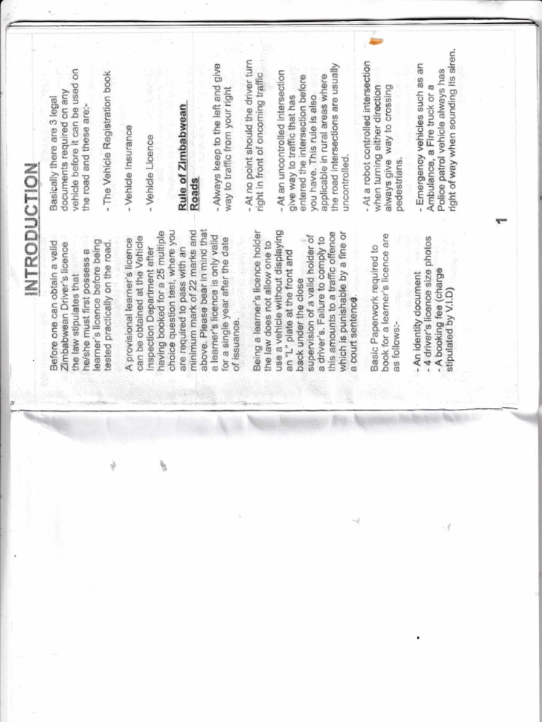 Zimbabwe Highway Code PDF