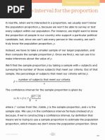 Confidence Interval For The Proportion: P, Because We Won't Be Able To Survey or Test