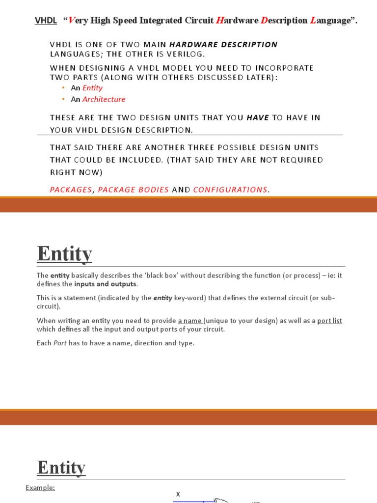 VHDL Lecture 1 Intro To Code Parts | PDF | Vhdl | Hardware Description ...