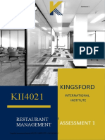Restaurant Management Assessment 1