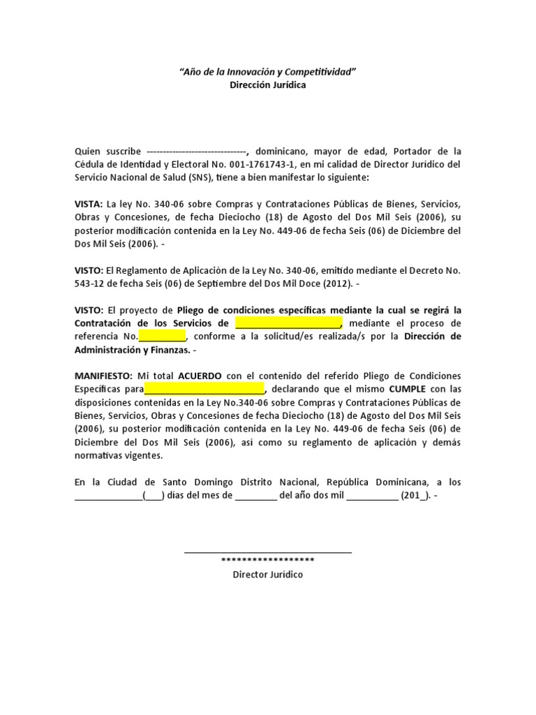 Modelo DICTAMEN JURIDICO | PDF