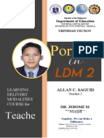 Learning Delivery Modalities Portfolio for Teachers