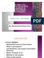 Session One - Job Analysis: By: Muhammad Salman Khan
