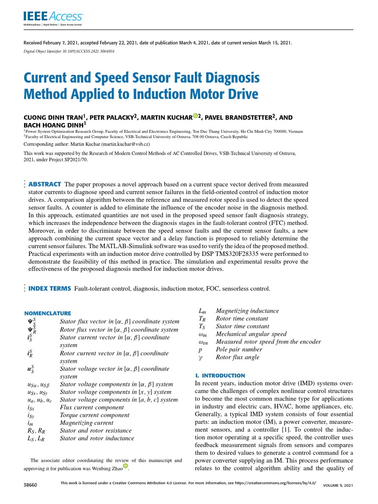 Induction Motor Sensor Fault Diagnosis | PDF | Electric Motor ...