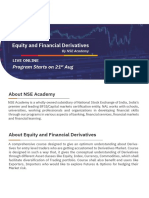 Equity and Financial Derivatives: Program Starts On 21 Aug