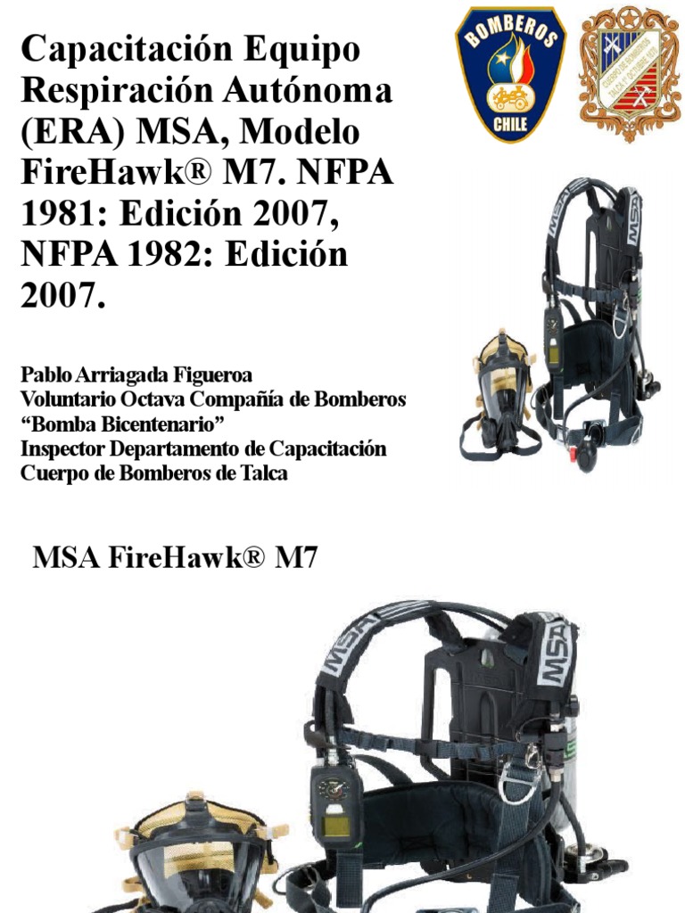 Capacitación Equipo Respiración Autónoma (ERA) MSA, Modelo FireHawk | PDF