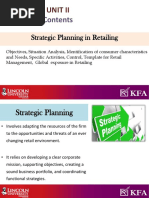 Unit II - Strategic Planning in Retailing