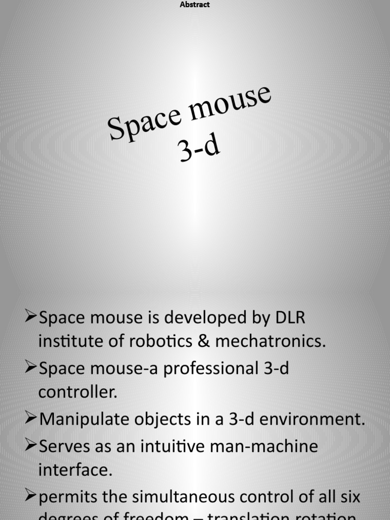 Space Mouse | PDF | Mechatronics | Sensor