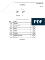 Student Schedule Without Blocks and Teachers