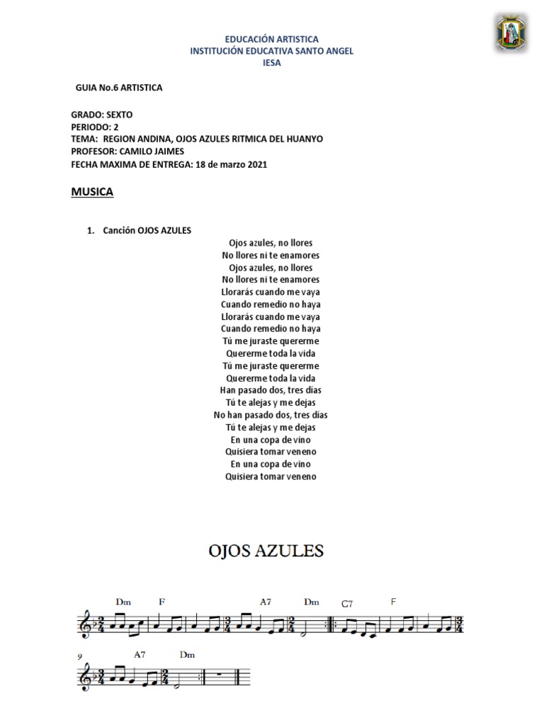 GUIA 6 Musica Andina Ojos Azules PDF