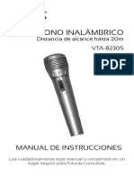 VTA 82305 Microfono Inalambrico Con Modulo Transmisor MANUAL BN