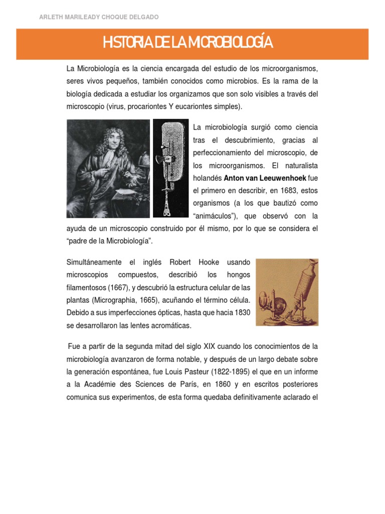 Historia de La Microbiología | PDF | Microbiología | Microorganismo
