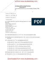 CBSE Class XII Mathematics - Applications of Derivatives Assignment (1) - Unlocked