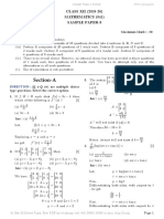 Section-A: CLASS XII (2019-20) Mathematics (041) Sample Paper-3