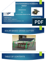 JP Institute of Engineering & Technology, Meerut: A Presentation ON Solar Based Grass Cutter