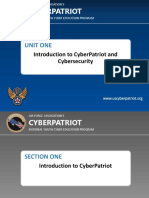 Unit One - Introduction To CyberPatriot and Cyber Security