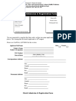 Hostel Admission & Registration Form