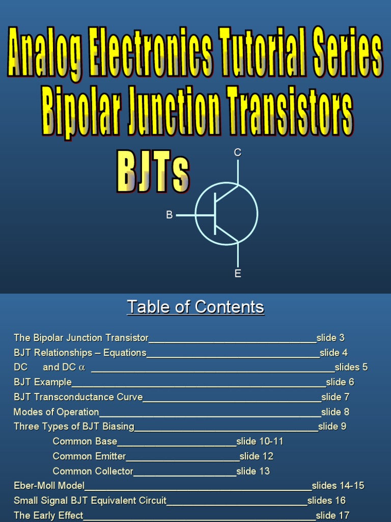 Understanding Bipolar Junction Transistors A Comprehensive Guide to
