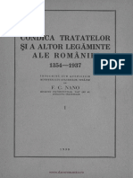 Condica Tratatelor Si a Altor Legaminte Ale Romaniei - Fr. Nanu - Vol. I