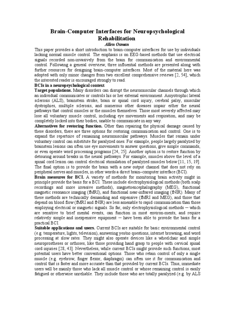 EEG-Based Brain-Computer Interfaces | PDF | Electroencephalography ...