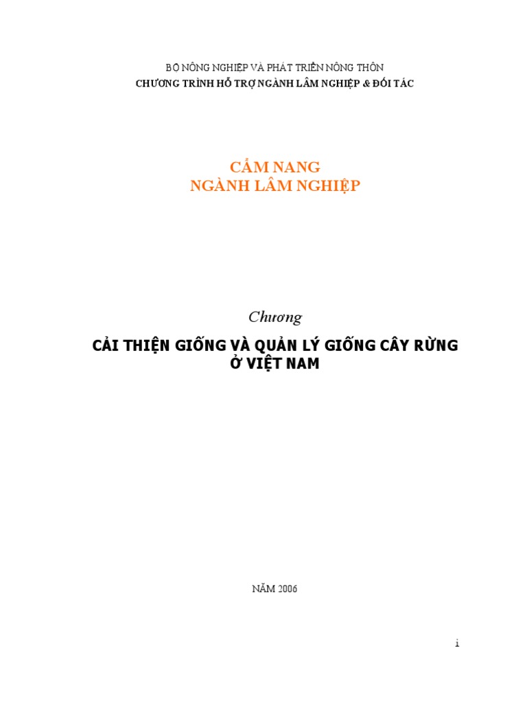 Cai Thien Giong Va Quan Ly Giong Cay Cay Rung O Vietnam