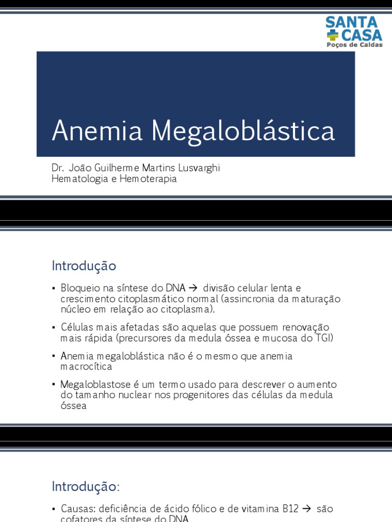 Anemia Megaloblástica | PDF | Anemia | Vitamina B12