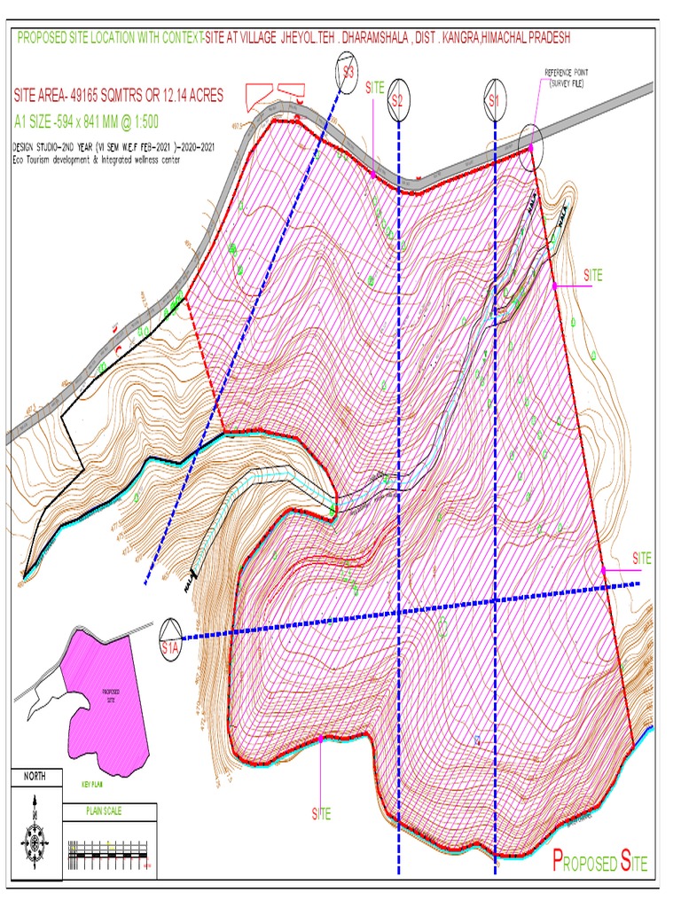 Contour Map for Jheyol Village Site | PDF
