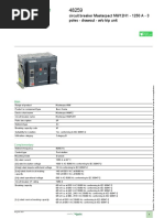 Product Data Sheet: Circuit Breaker Masterpact NW12H1 - 1250 A - 3 Poles - Drawout - W/o Trip Unit