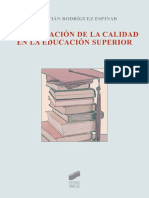 La Evaluación de La Calidad en La Educación Superior. Fundamentos y Modelos