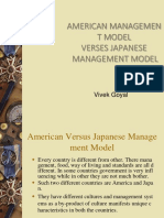 American Managemen T Model Verses Japanese Management Model: Vivek Goyal