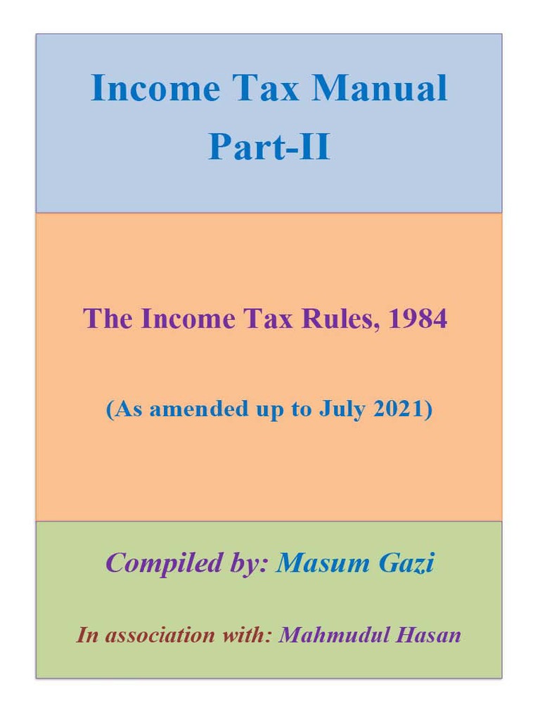 The Income Tax Rules 1984 Updated Up To July 2021, PDF