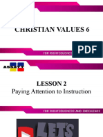 Christian Values Lesson on Paying Attention to Instruction