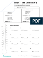 Fahrenheit (F) and Celsius (C) : Temperature Conversion