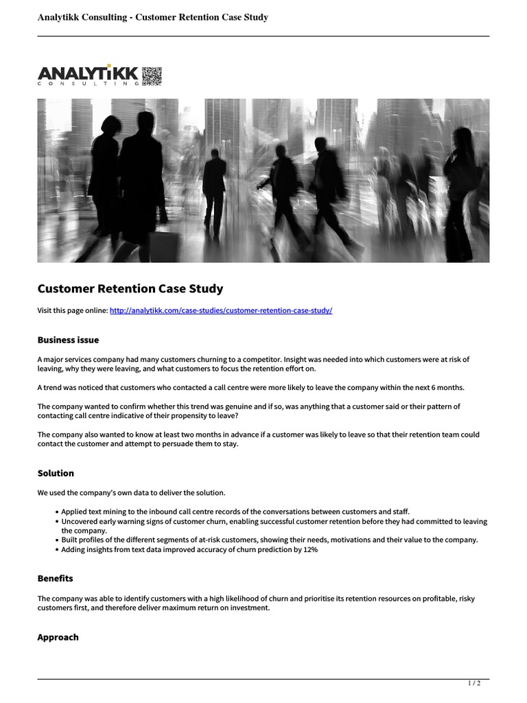Analytikk Consulting Customer Retention Case Study Pdf Employee