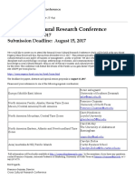 Cross Cultural Research Conference Submission Deadline August 15