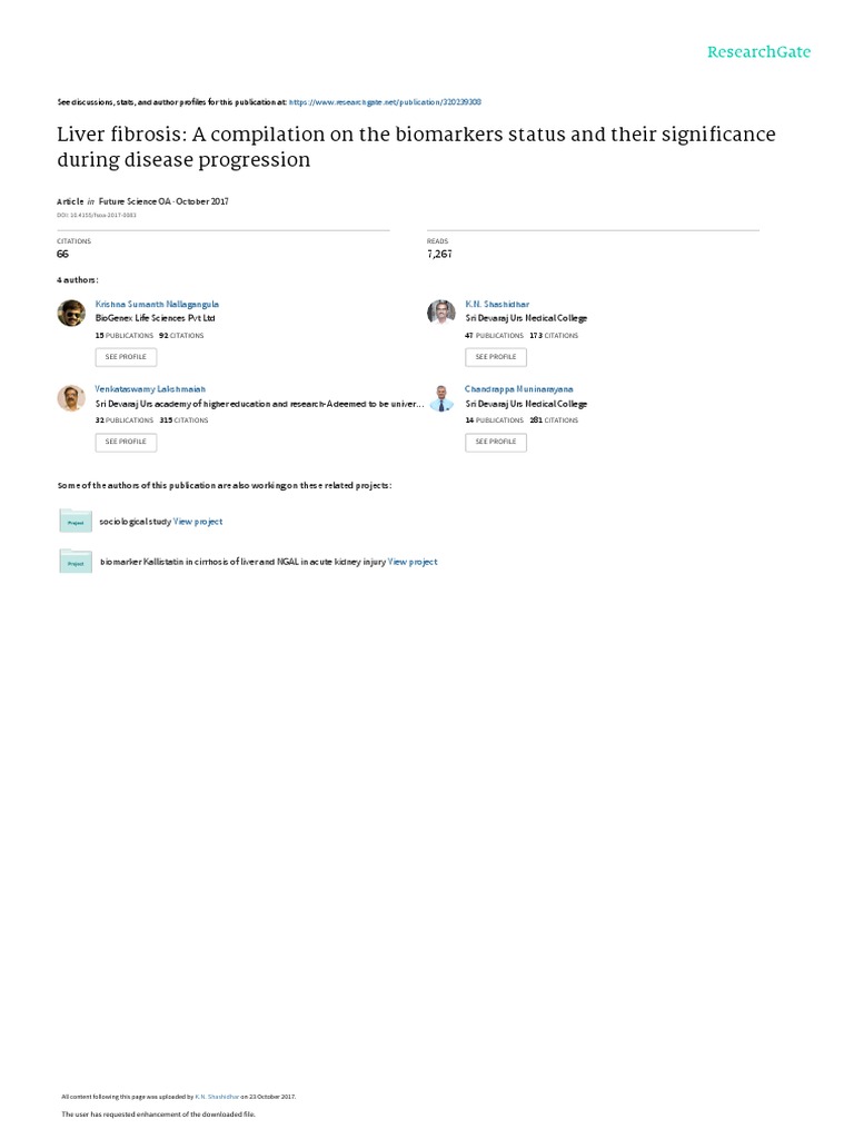 Liver Fibrosis Biomarkers Review | PDF | Alanine Transaminase ...