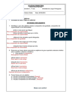 Colégio Pendotiba - Atividade de flexão de graus dos adjetivos