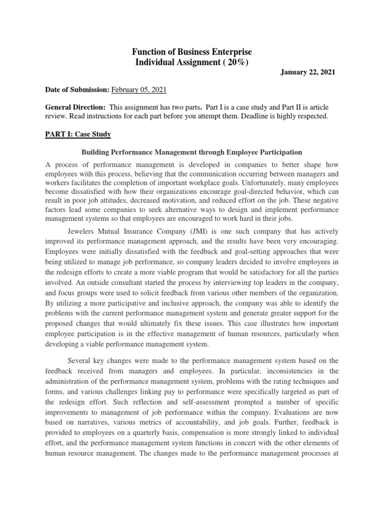 Function of Business Enterprise Individual Assignment (20%) | PDF ...