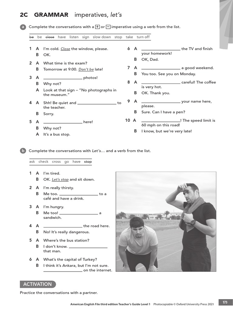 2C GRAMMAR Imperatives,: Let's | PDF