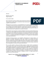 Carta Del Partido Comunista A Humberto de La Calle y Sergio Jaramillo