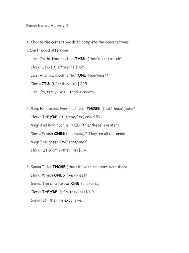 Demostrative Activity 2 | PDF | Language Arts & Discipline